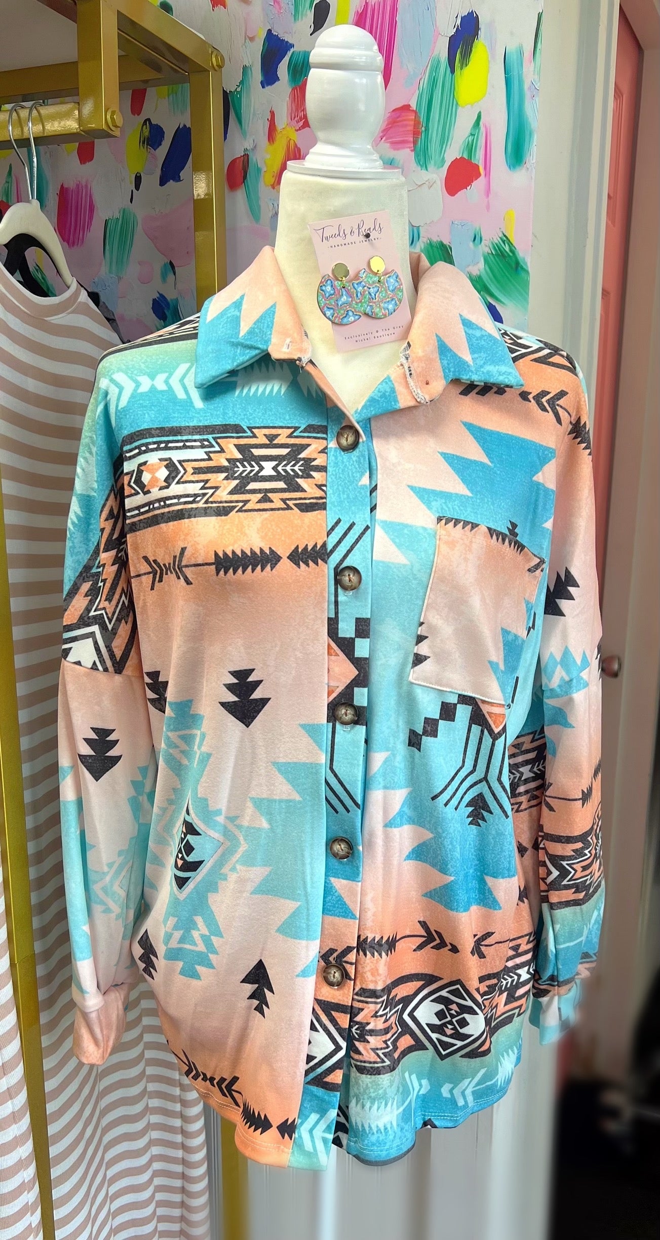 Dusty Blue Western Shacket