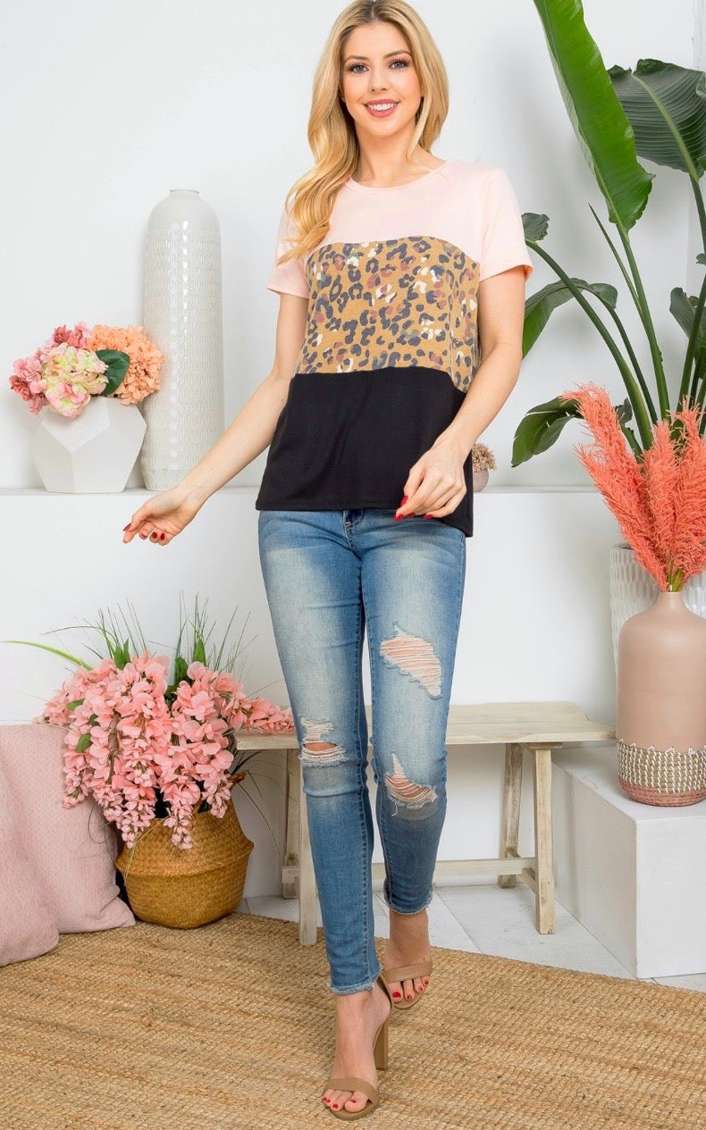 Peachy Keen Leopard Print Top
