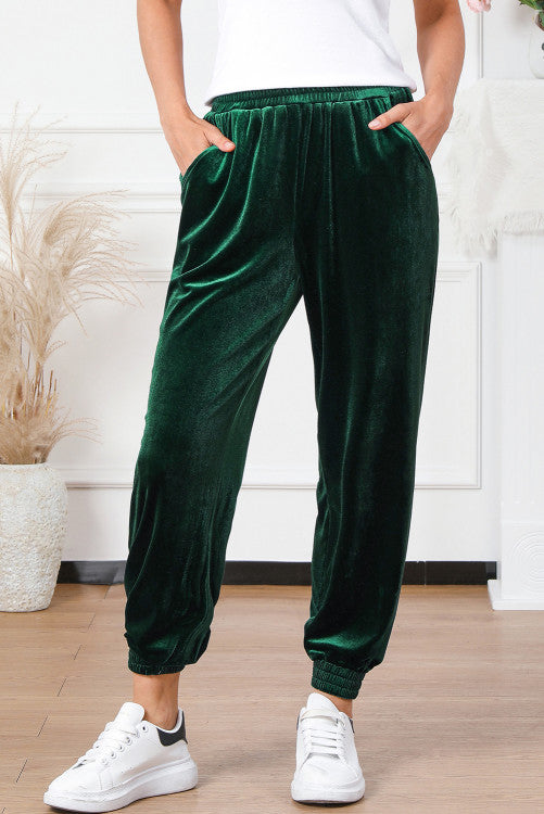 Solid Green Velvet Joggers – The Grey Nickel Boutique