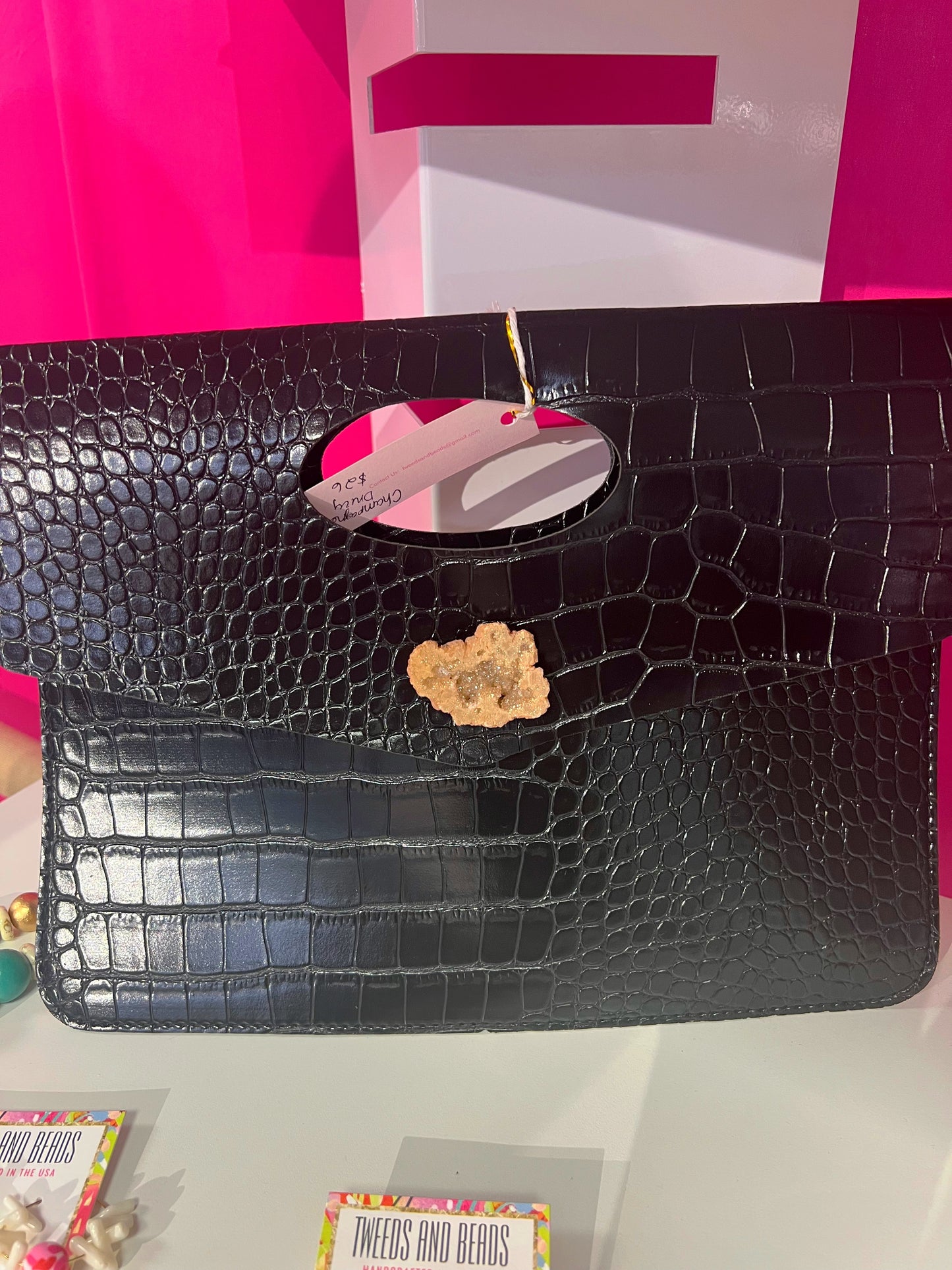 Champagne Druzy Stone Purse