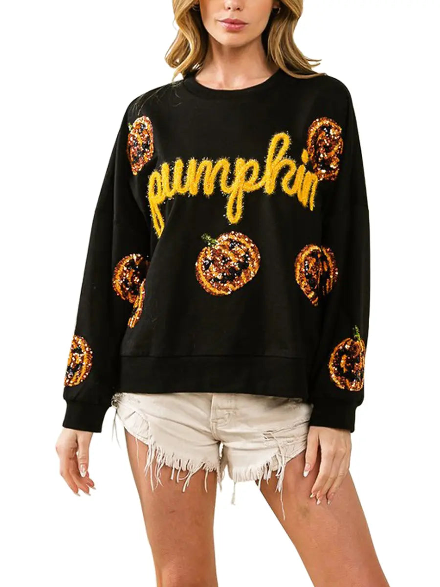 Pumpkin Patch Sequin Sweatshirt