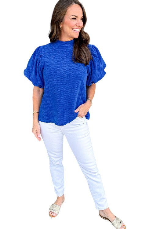 Berry Blue Puff Sleeve Top