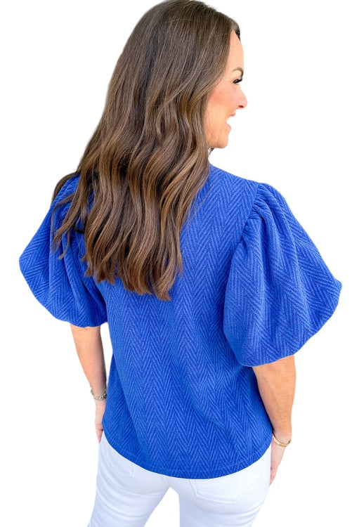 Berry Blue Puff Sleeve Top