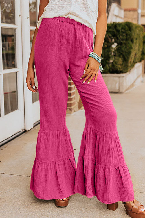 Pinky Promise Ruffled Bell Bottom Pants