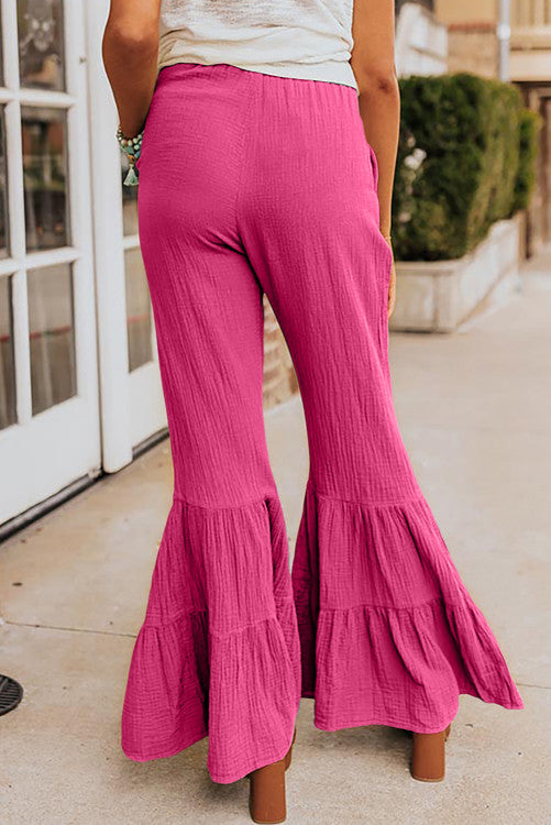 Pinky Promise Ruffled Bell Bottom Pants