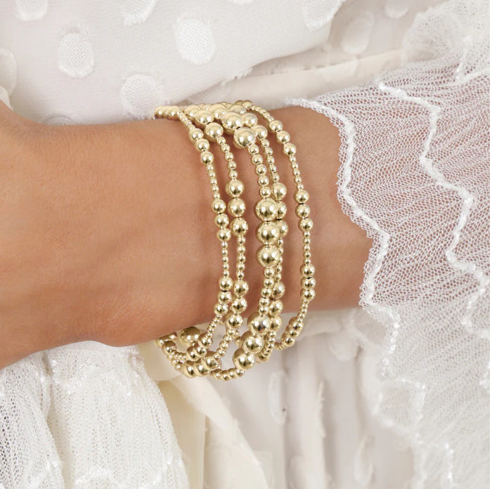 Arabella 3 & 6mm Gold Bracelet