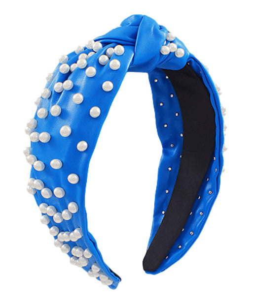 Pearl Leather Headband in a Mix of Colors