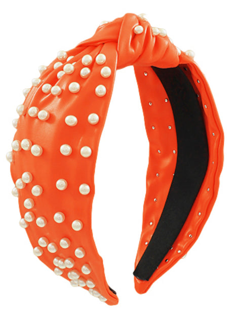 Pearl Leather Headband in a Mix of Colors