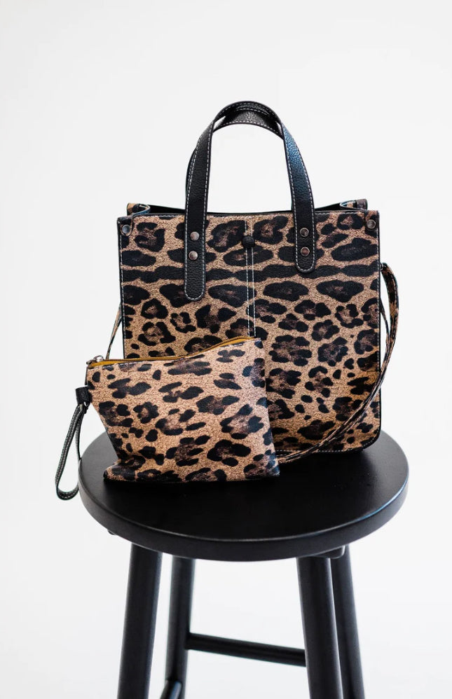 Livy Animal Print Crossbody + Clutch
