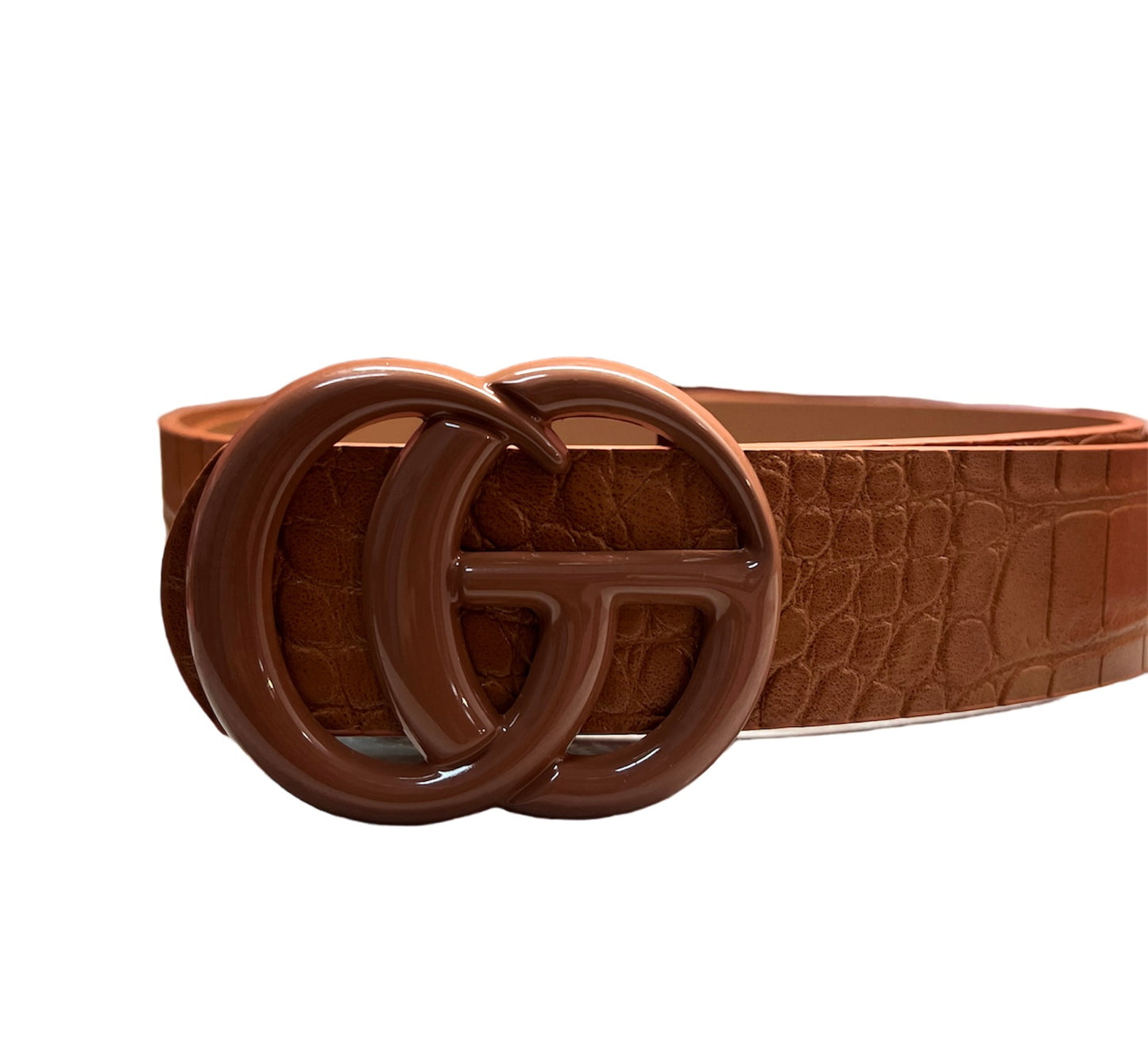 GG Enamel Belt Buckle (in Black, Taupe, and Cognac)
