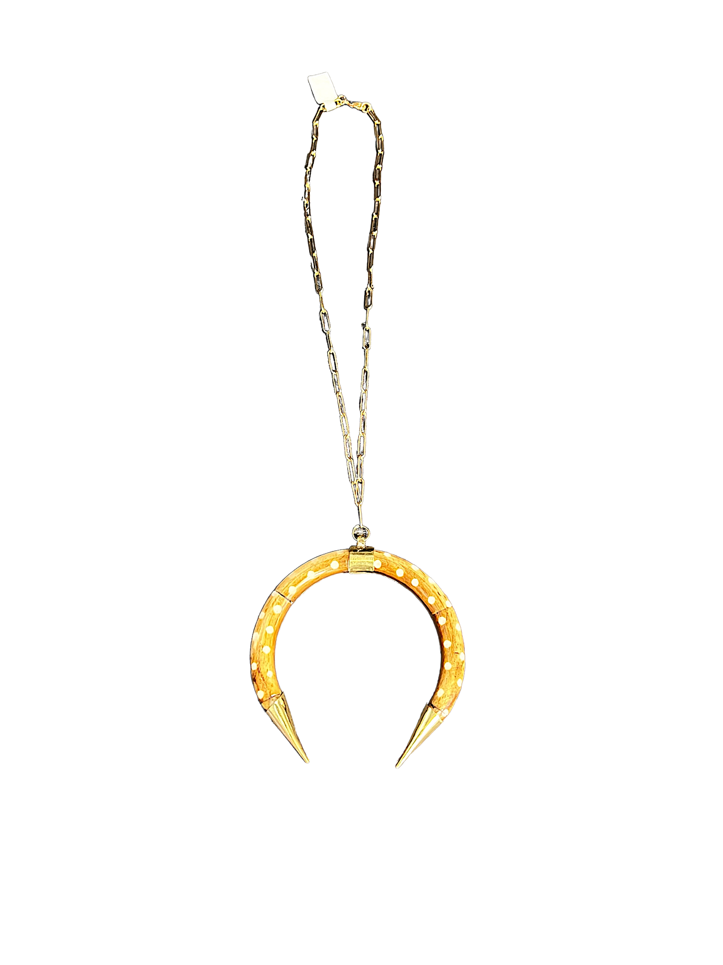 Polka DotCurved Horn Necklace