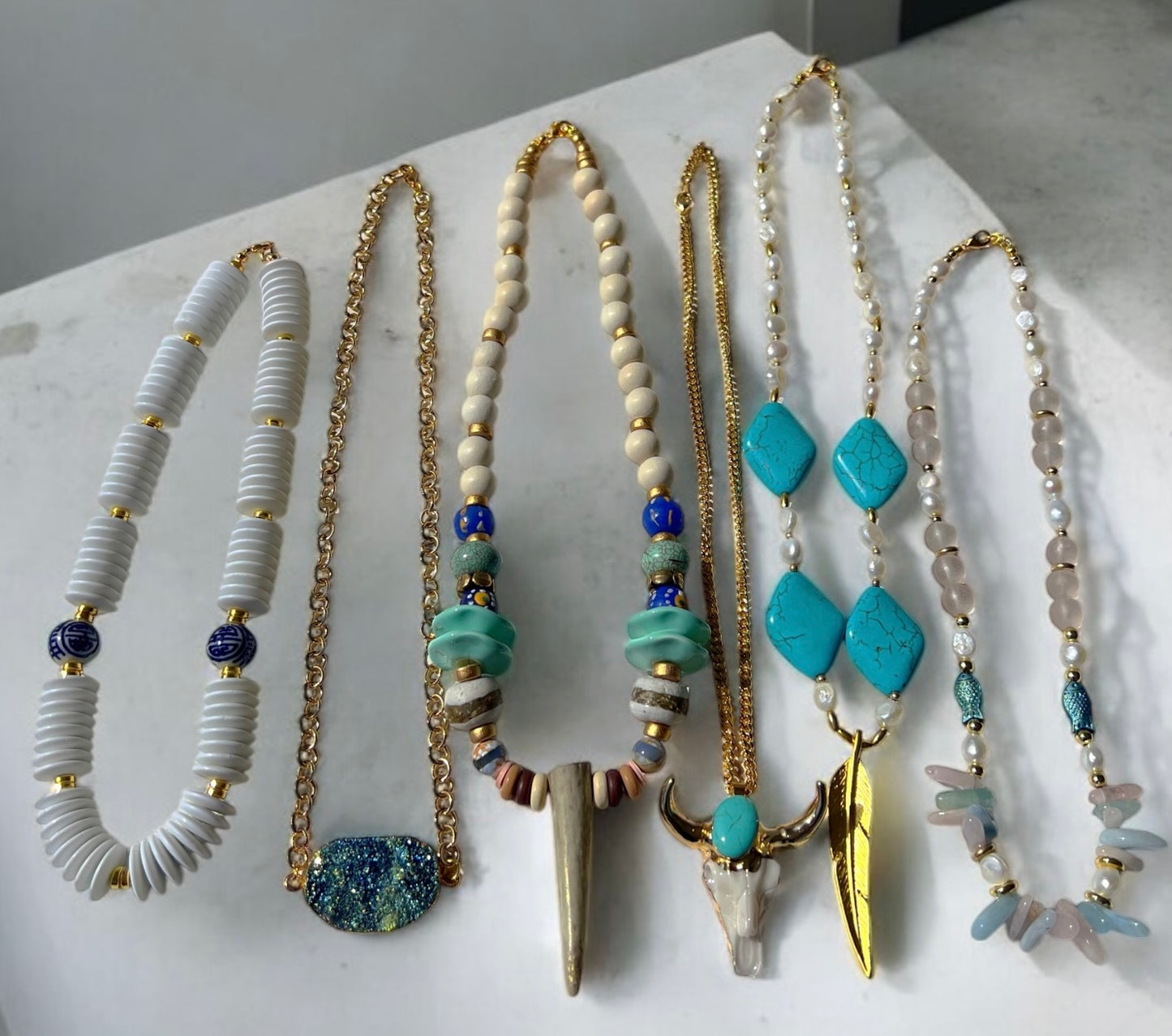 Aqua Short Necklaces