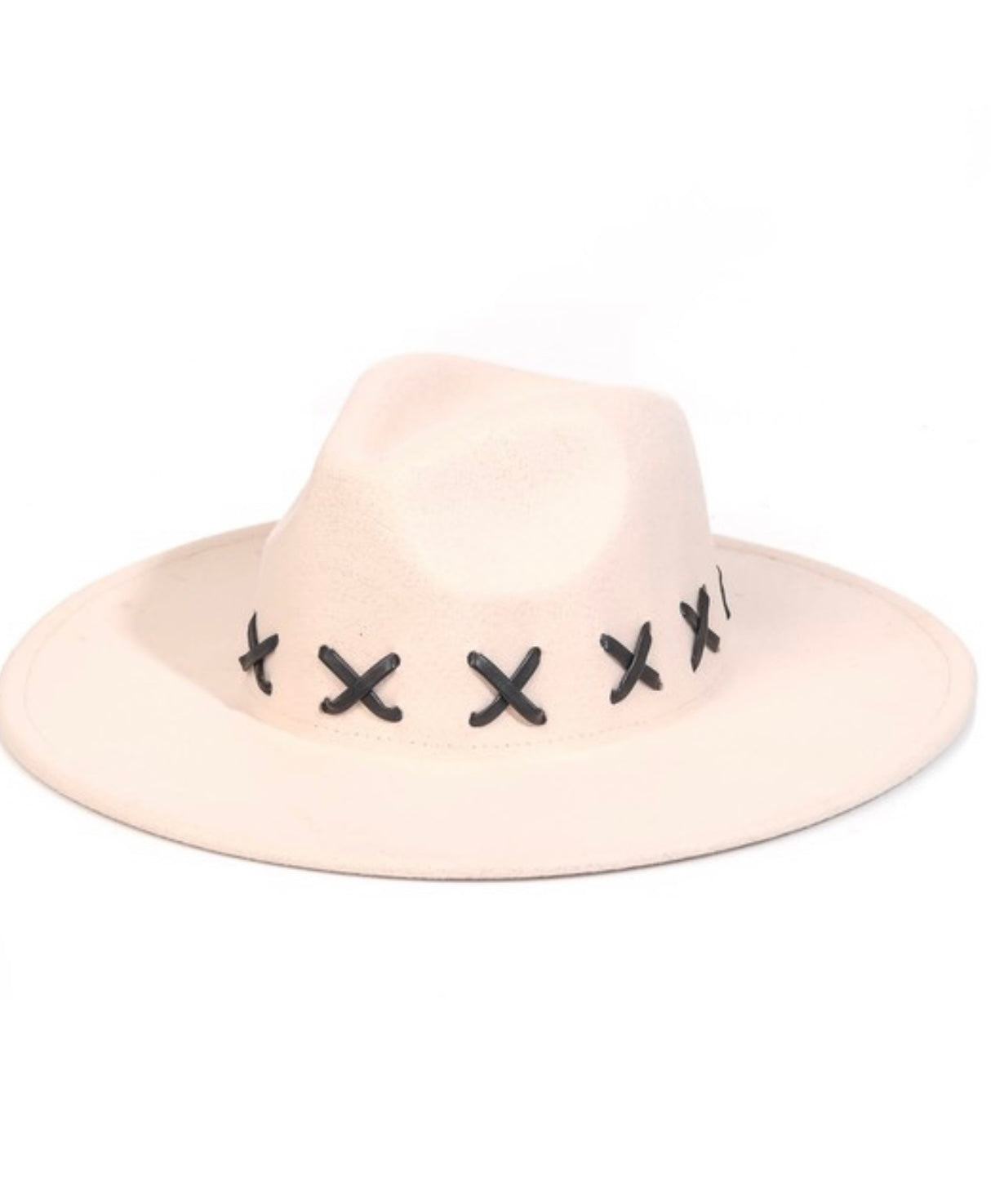 Cross Faux Leather Strap : Fedora Hat