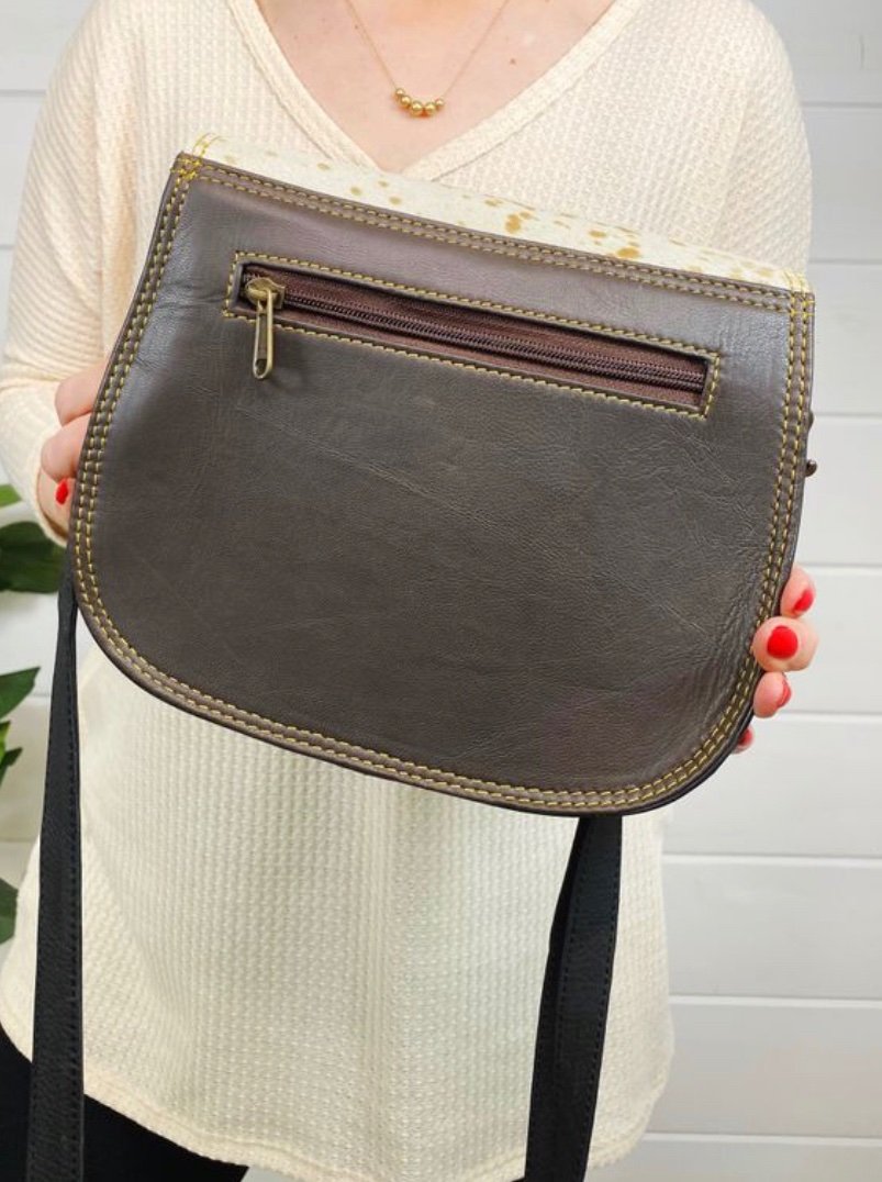 Talia Leather and Hair On Hide : Crossbody - The Grey Nickel Boutique