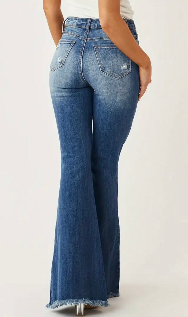 Betsy Distressed Bell Bottom Jeans