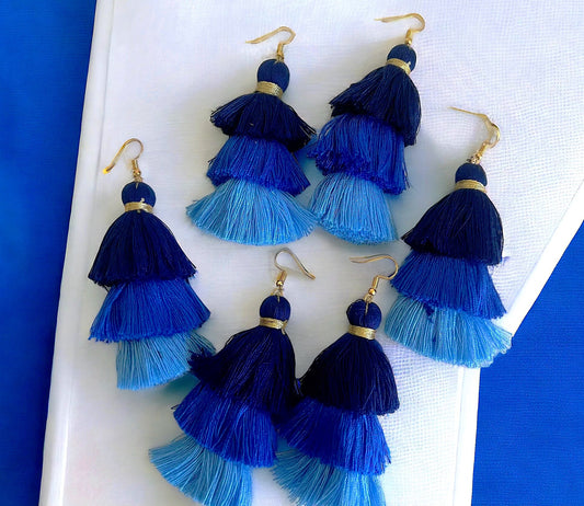 Southern Tides Stacked Tassel Earrings