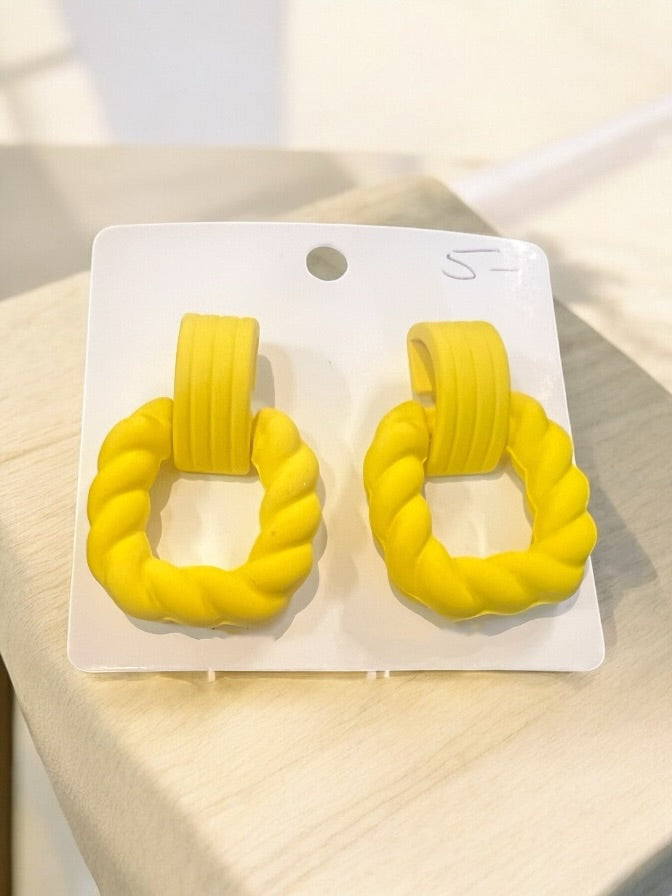 Sunshine Yellow Rope Earrings
