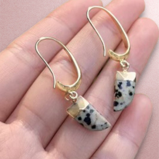 Dainty Dalmatian Dangle Earrings
