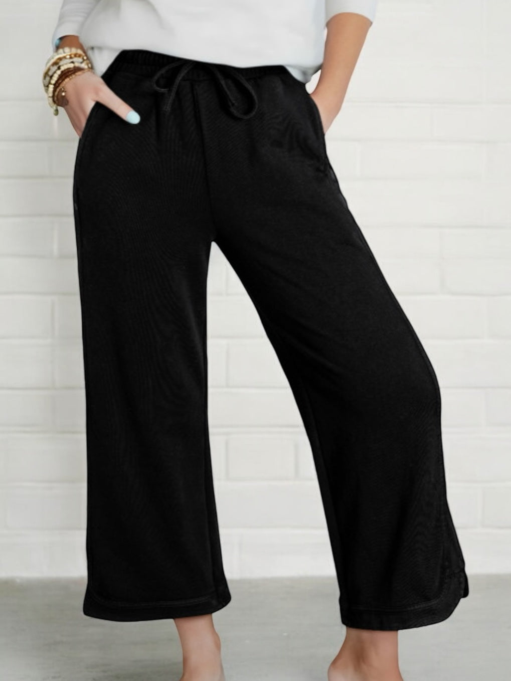 Haute Couture Black Wide Leg Pants