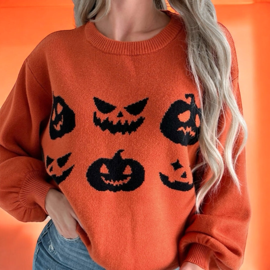 Pumpkin Carving Halloween Sweater