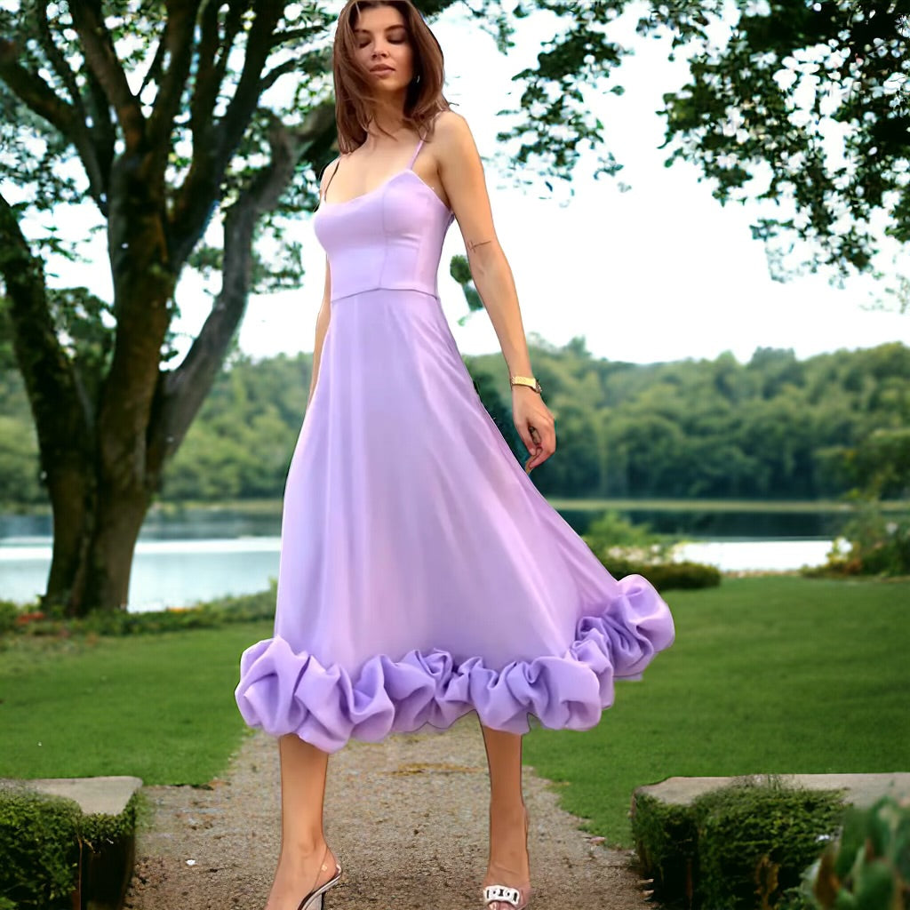 Lush Lavender Luxe Ruffle Dress