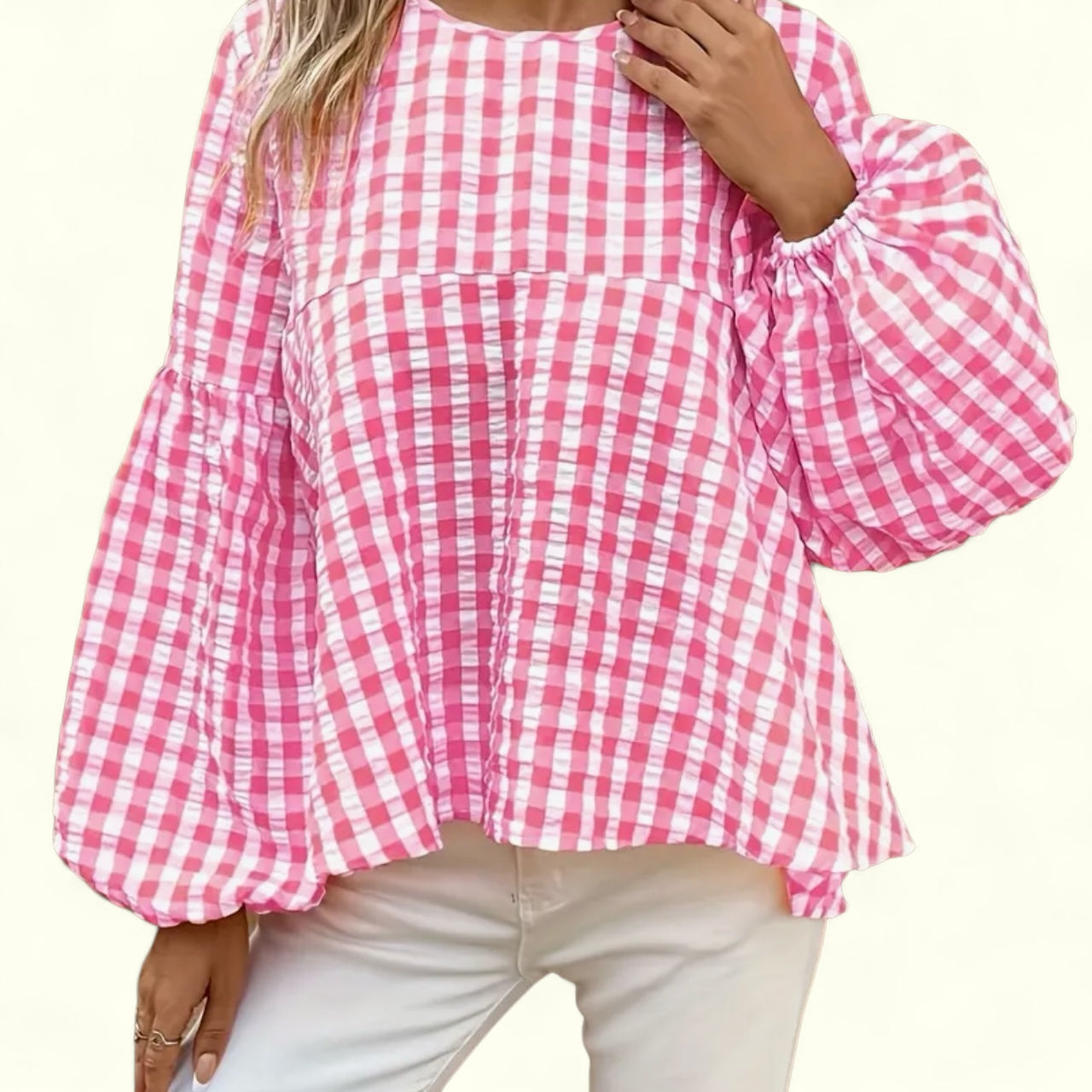 Bubble Pink Gingham Top