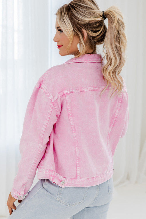 Bubbly Pink Denim Jacket