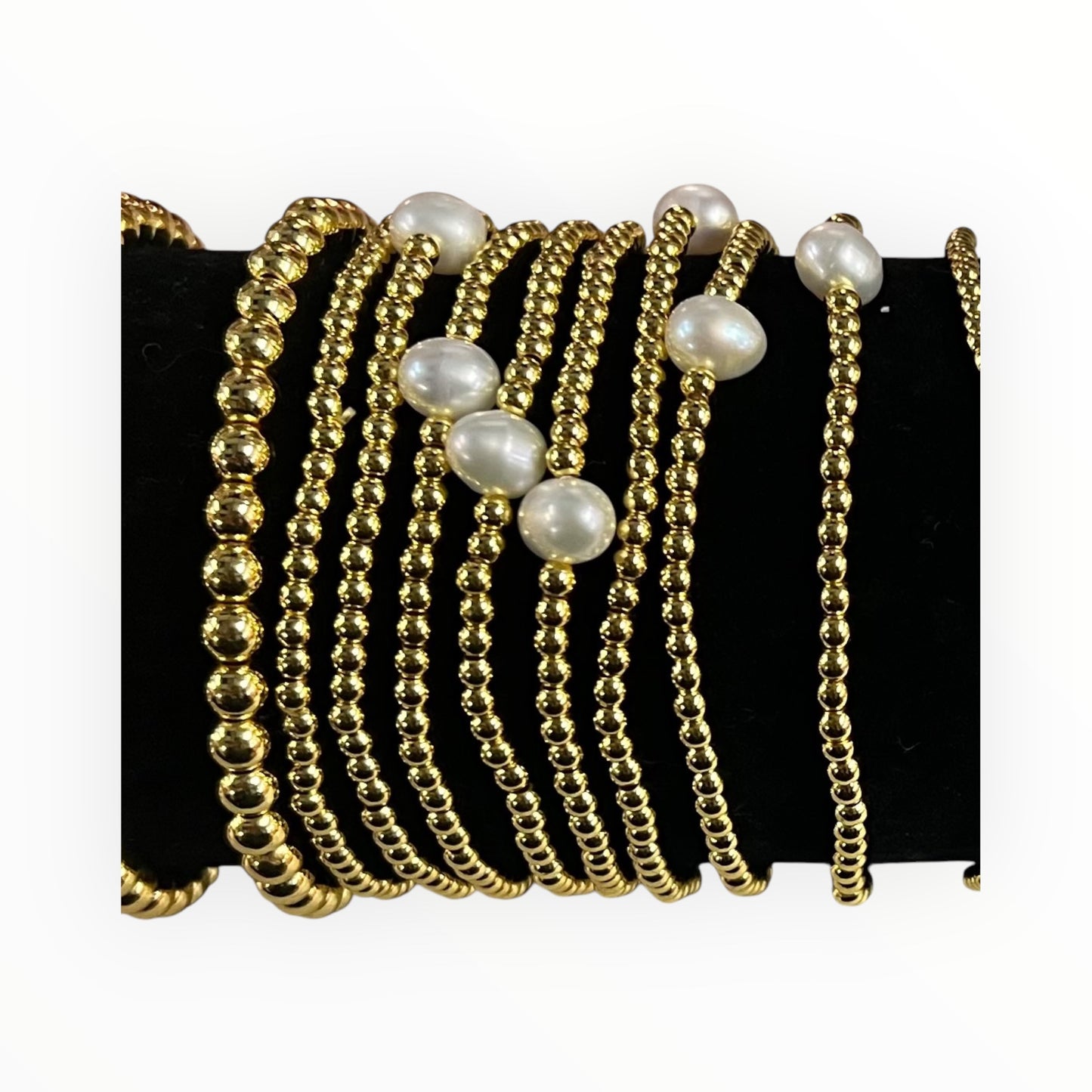 Waterproof Pearl Gold Beaded Bracelet