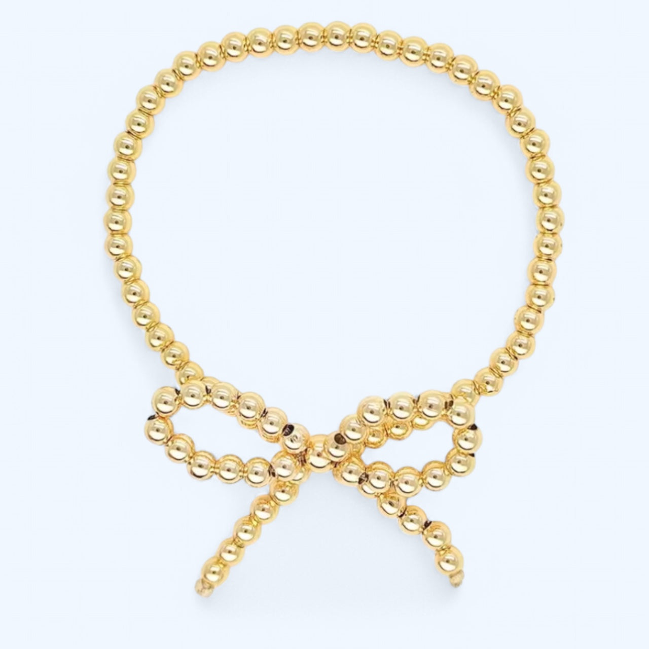 Waterproof Gold Bow Beaded Bracelet