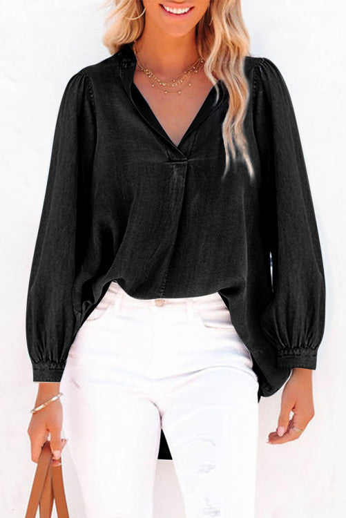 Night Sky Black Denim Top