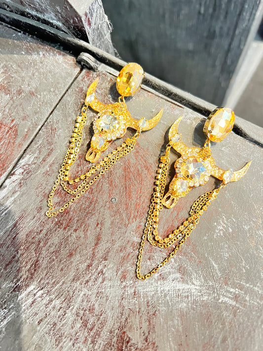 Gold Bull Earrings