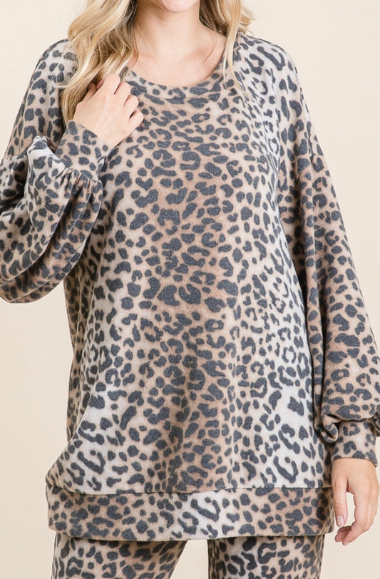Animal Print Pullover Top