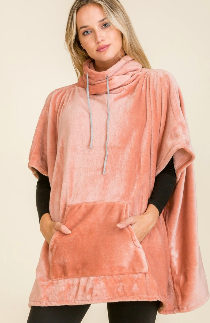 Turtle Neck Pocket Poncho (available in 3 colors)