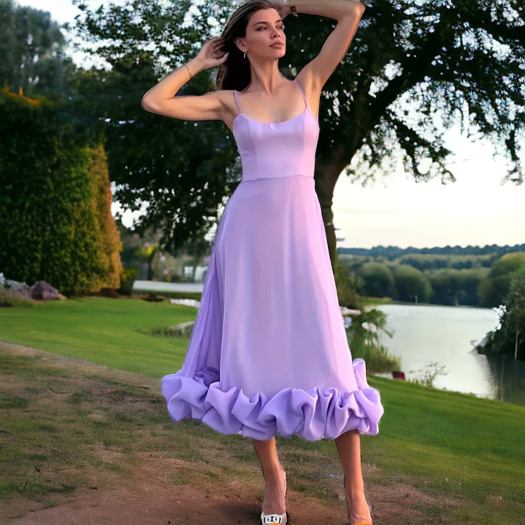 Lush Lavender Luxe Ruffle Dress