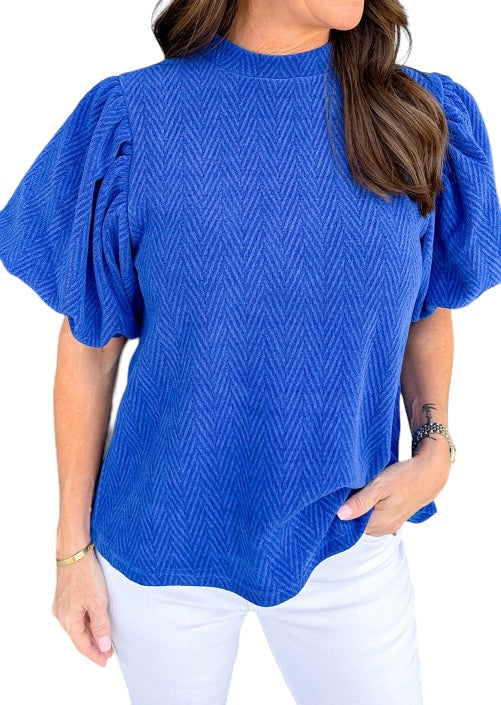 Berry Blue Puff Sleeve Top