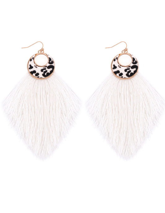 Dalmatian Tassel Earrings - Ivory