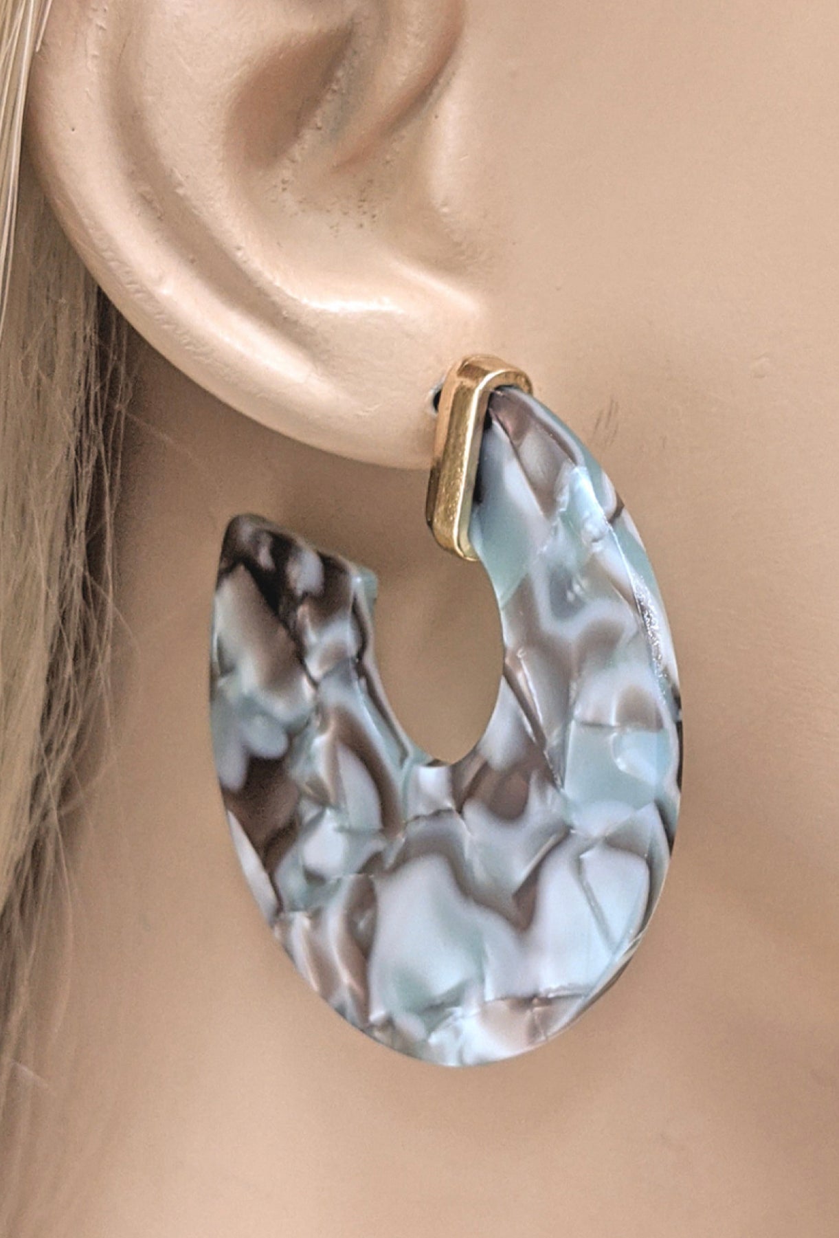 Mother of Pearl Flat Hoops