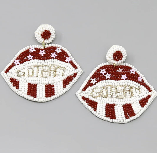 Gamecocks Go Team Seed Bead Earrings