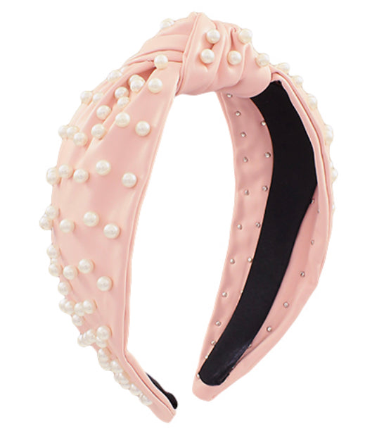 Pearl Leather Headband in a Mix of Colors