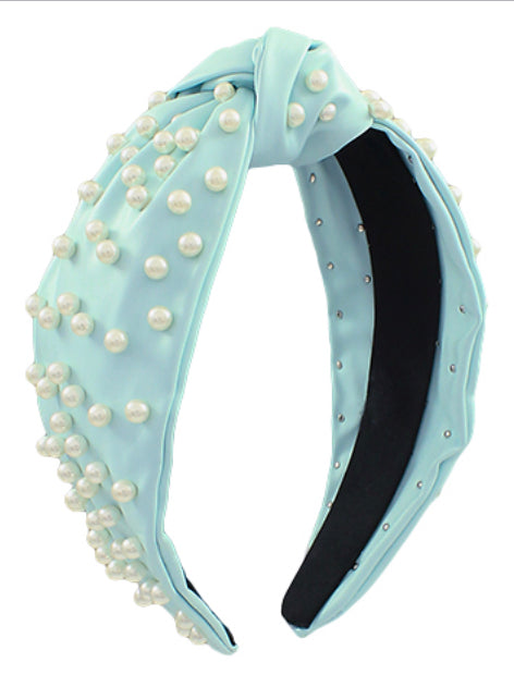 Pearl Leather Headband in a Mix of Colors