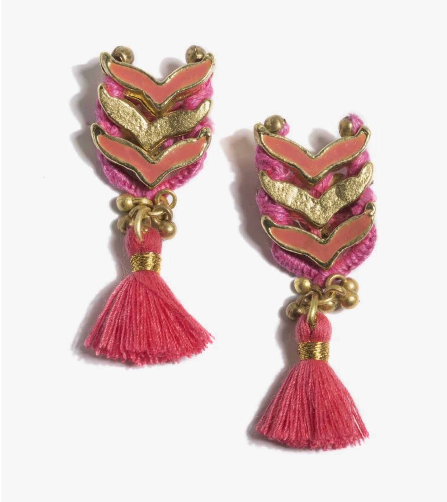 Catalina Coral Tassel Earrings