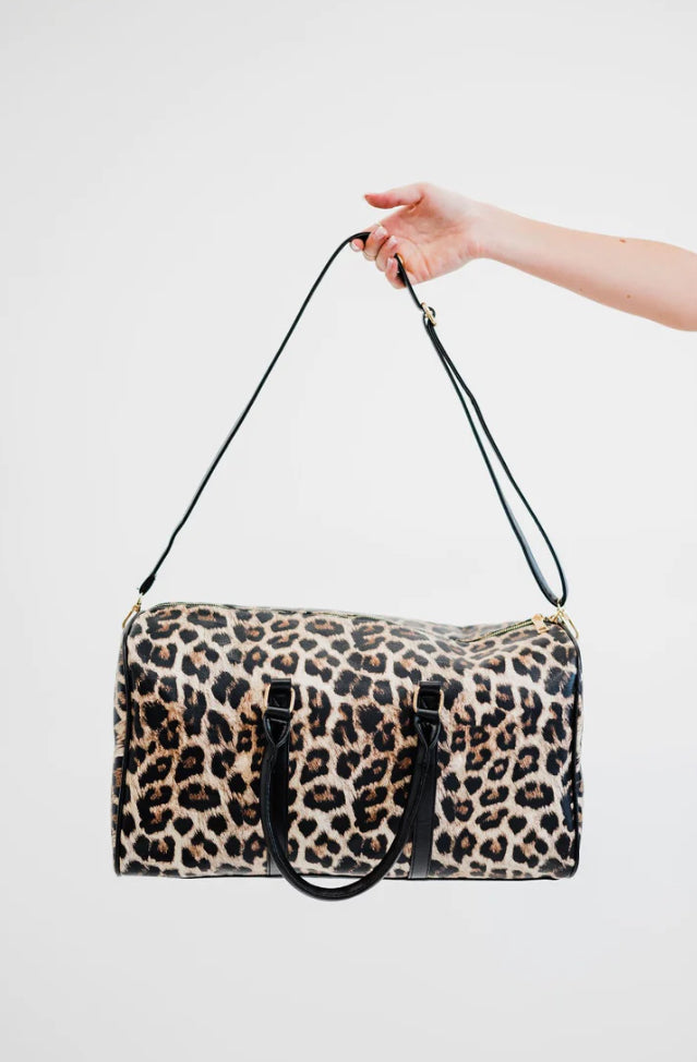 Hannah Leopard Print Weekender Bag