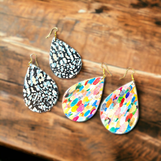 Rainmaker Leather Teardrop Earrings