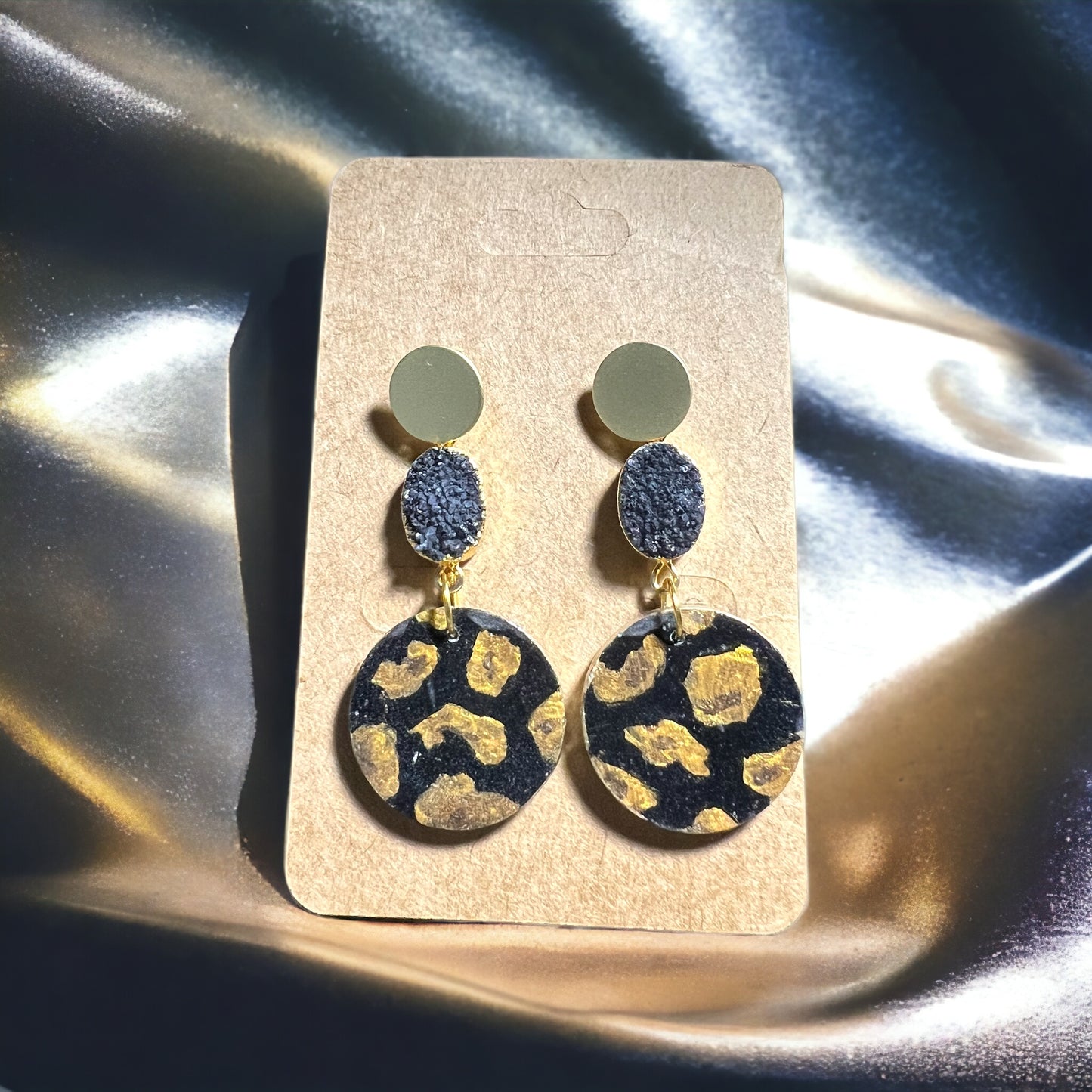 Delighted Druzy Leopard Print Earrings
