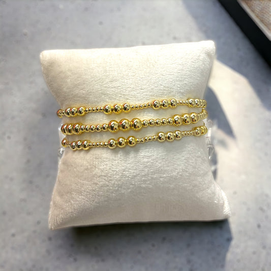 Anastasia Mixed Stack of 3 Gold Bracelets