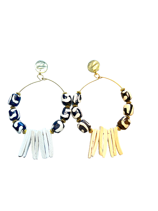 It’s A Jungle Out There Beaded Hoop Earrings