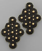 Black Seed Bead Earrings