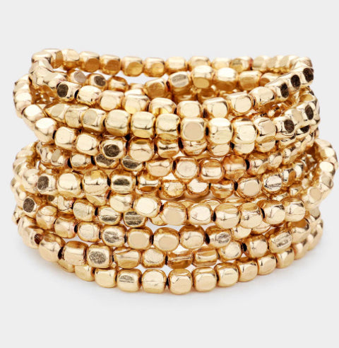 Stack Em’ Up Worn Gold:  Bracelets