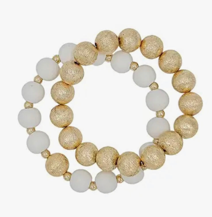 Willa White and Gold Bracelet Stack